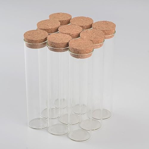 Miniatura 9 de Botellas de vidrio de 1.181x3.937 in 1.7 fl oz Frascos Tarros Tubo de ensayo con tapón de corcho Botellas transparentes de vidrio vacías 12 piezas