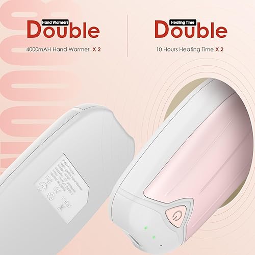 Miniatura 5 de Hand Warmers Rechargeable 2 Pack,8000mAH Electric HandWarmers,Electric Portable Pocket Heater,10 Hrs+ Warmth 3 Levels Heat Up to 131, Great for