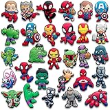 29Pcs Hero Charms for Croc Clog Shoes Decoration, Cartoon Game Charms Accessories for Adult