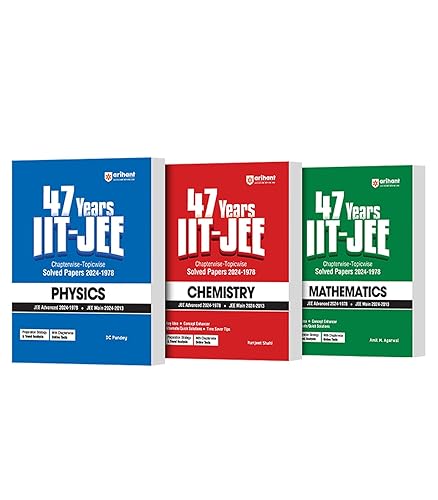 Arihant 47 Years IIT-JEE | JEE Main &amp; Advanced (1978-2024) | Chapterwise Topicwise Solved Papers | Physics, Chemistry, Mathematics | Previous year questions (PYQ) | Includes Online Tests | Preparation Strategy | Detailed Solutions | Key Idea | Alternate Solution &amp; Concept Enhancer | for 2025 Exam