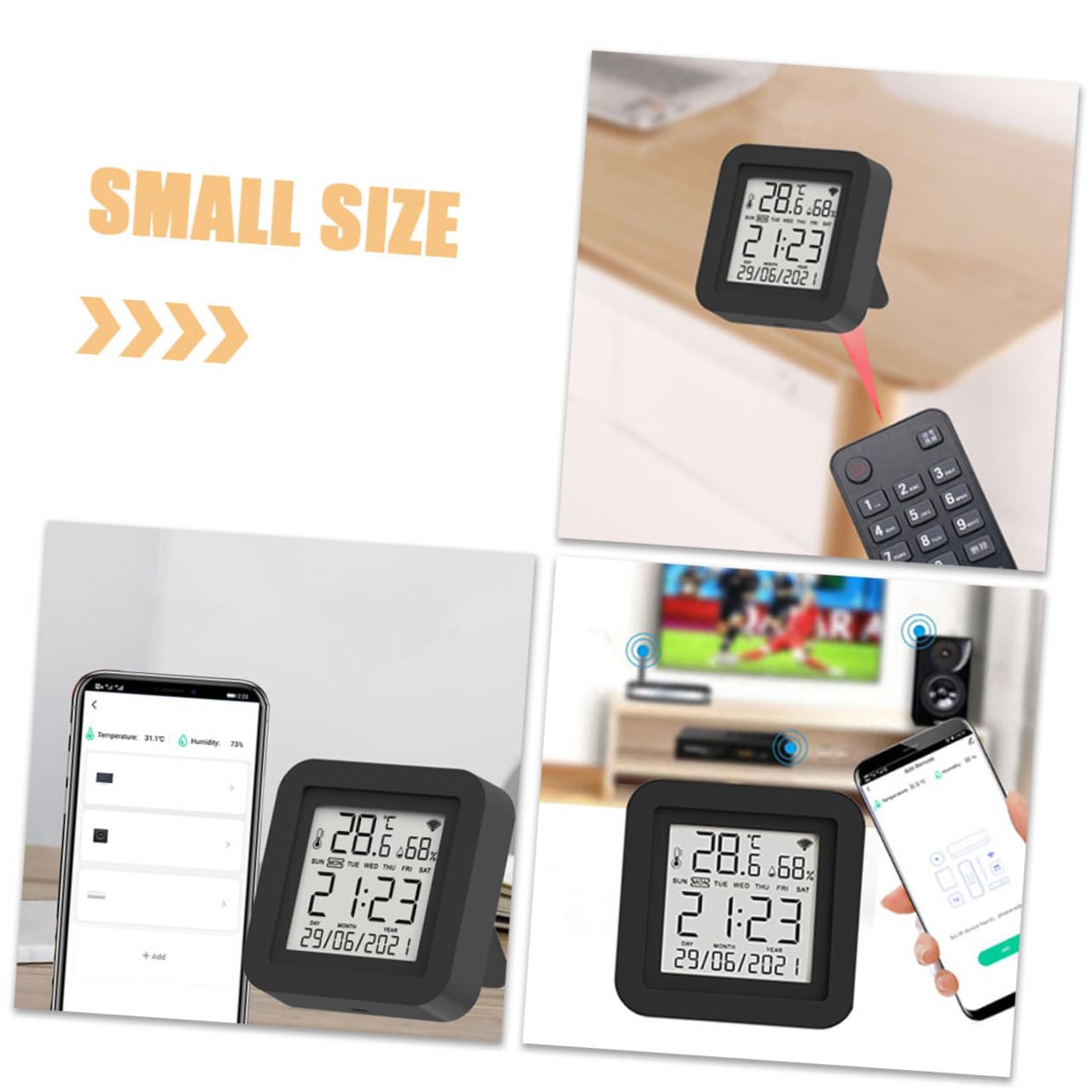 Misuratore di Umidità Digitale per Uso Domestico Igrometro Elettrico Multiuso Display Ampio Termometro USB per Case Uffici Ambienti Coltivati Moderni Laboratori e Altri Luoghi