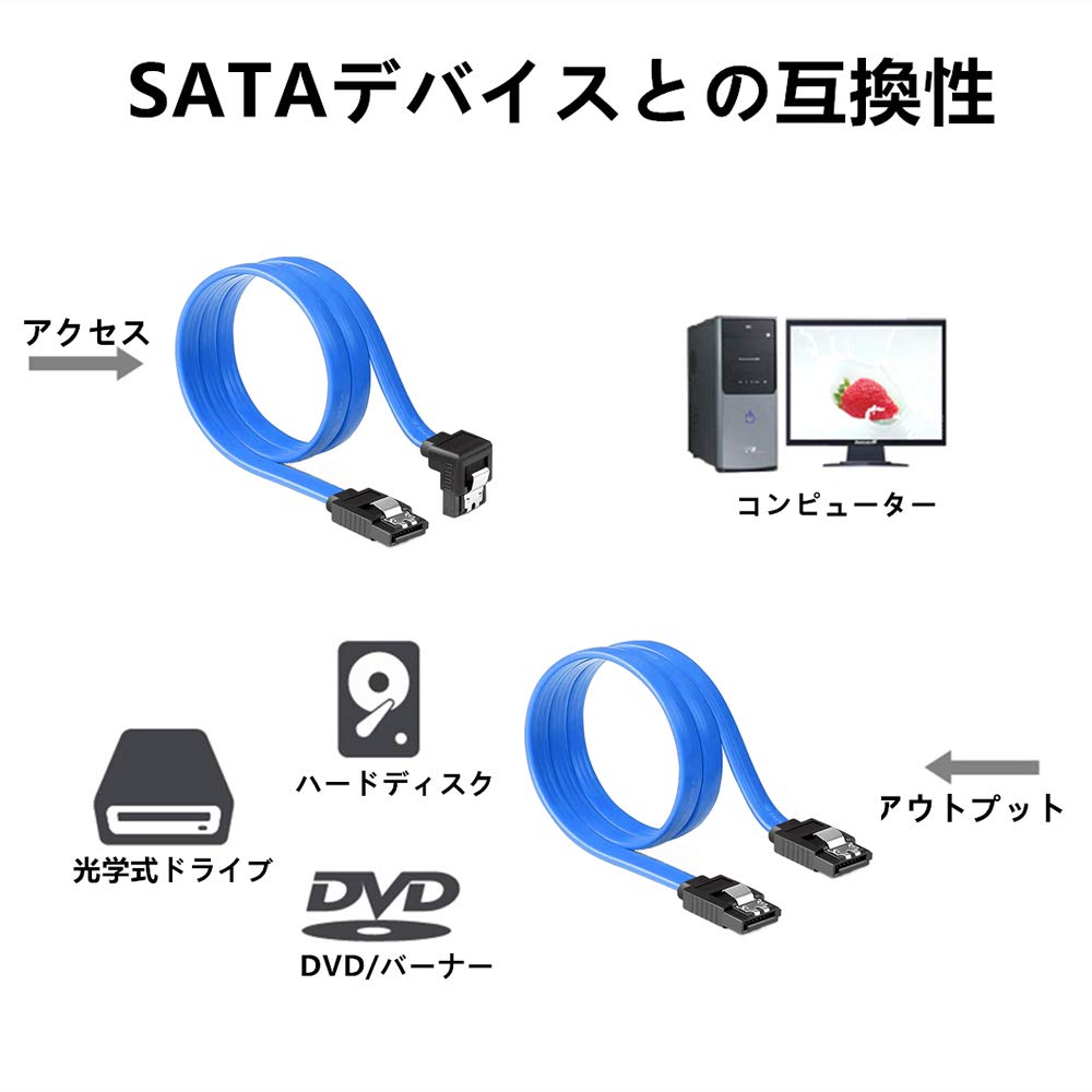 Amazon.co.jp: Doaemunp（6パック）SATAケーブルIII、SATA