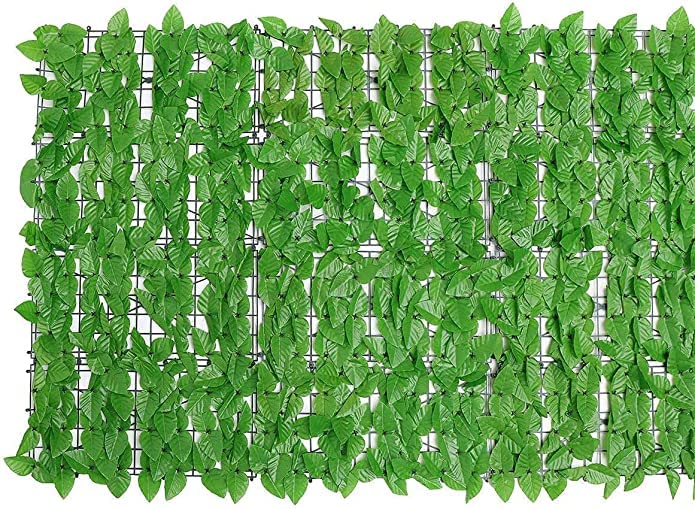 BPIL Ivy Artificial Screening Leaf Hedge Panels on Roll Privacy Garden Fence, Green, 1.0m x 3m