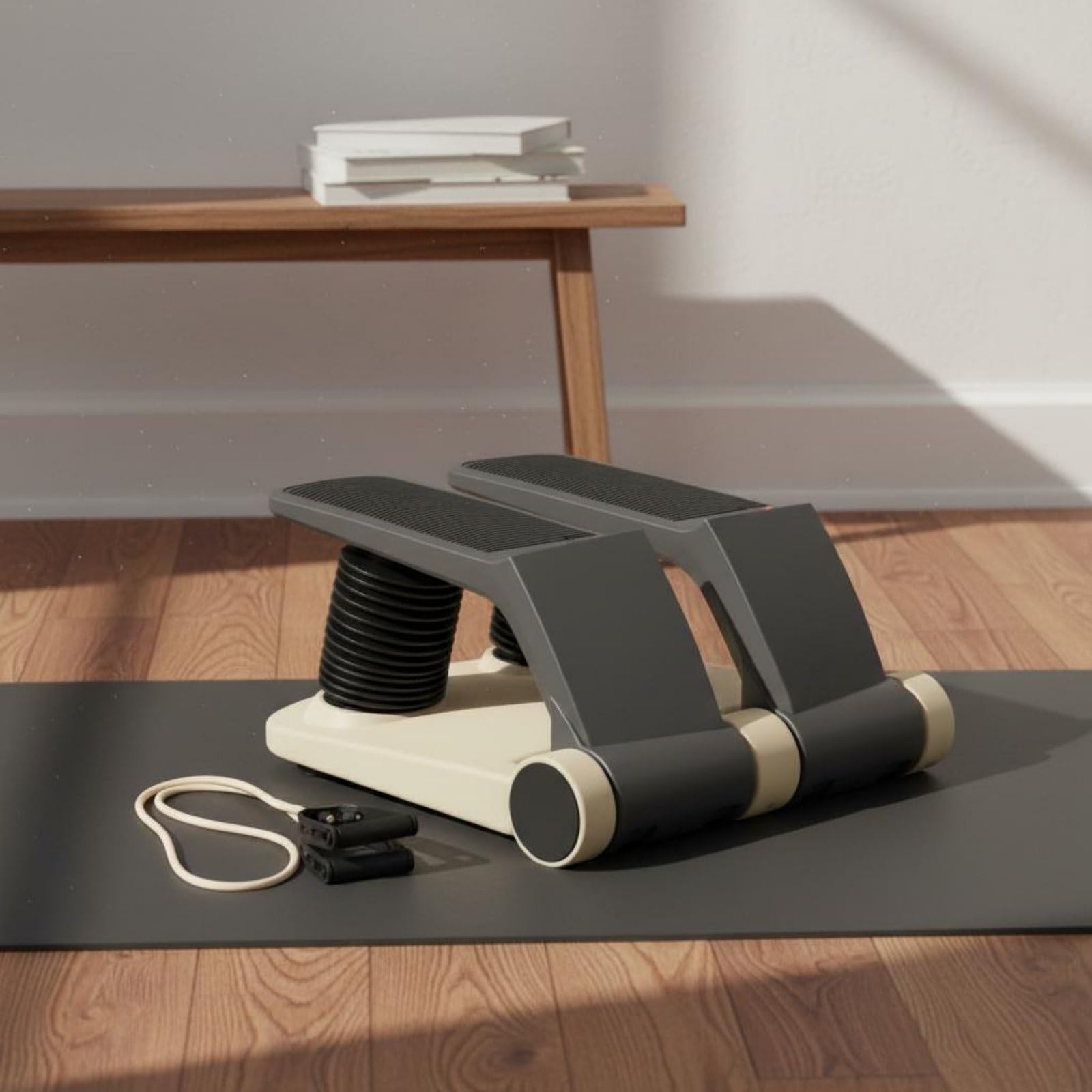 Stepper Máquina de Ejercicio Aeróbico para Casa Escalón Ajustable con Cuerda Integrada Pedales Antideslizantes Material PVC TPE Adecuado para Mujeres
