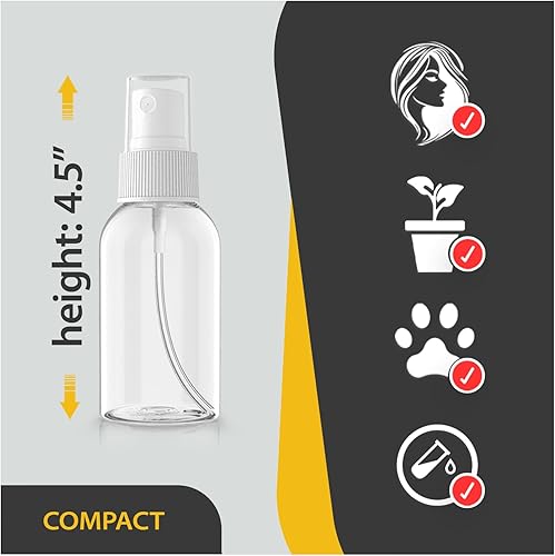 Miniatura 5 de Bar5F Botella de spray pequeña de 2.5 onzas de tamaño de viaje, mini botellas de spray vacías a prueba de fugas para tónicos, niebla facial y