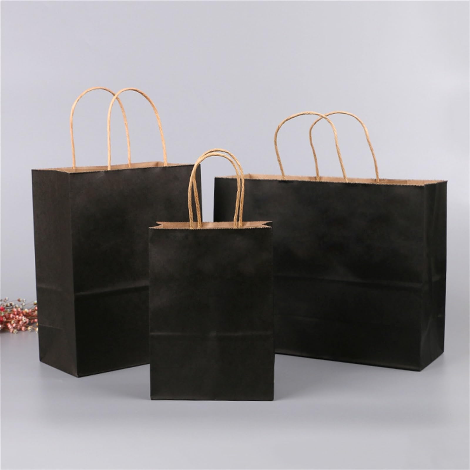 Bolsa Regalo Bolsas De Regalo De Papel Negro De Varios Tamaños