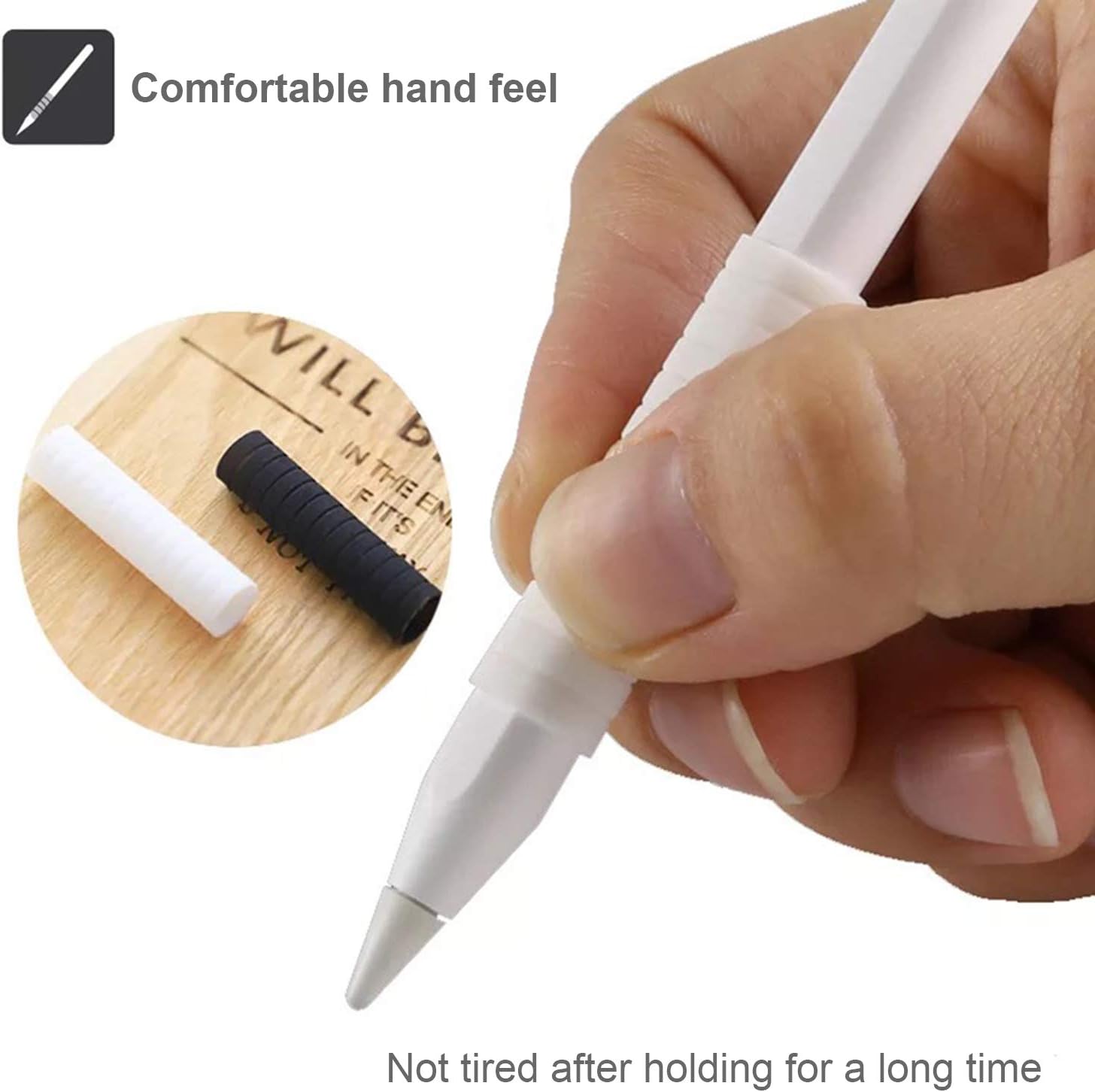 Grip Holder Compatible with Apple Pencil,Accessories Compatible with Apple Pencil 1st Generation/Apple Pencil 2nd Generation/Stylus Pen（2PCS,Black+White）