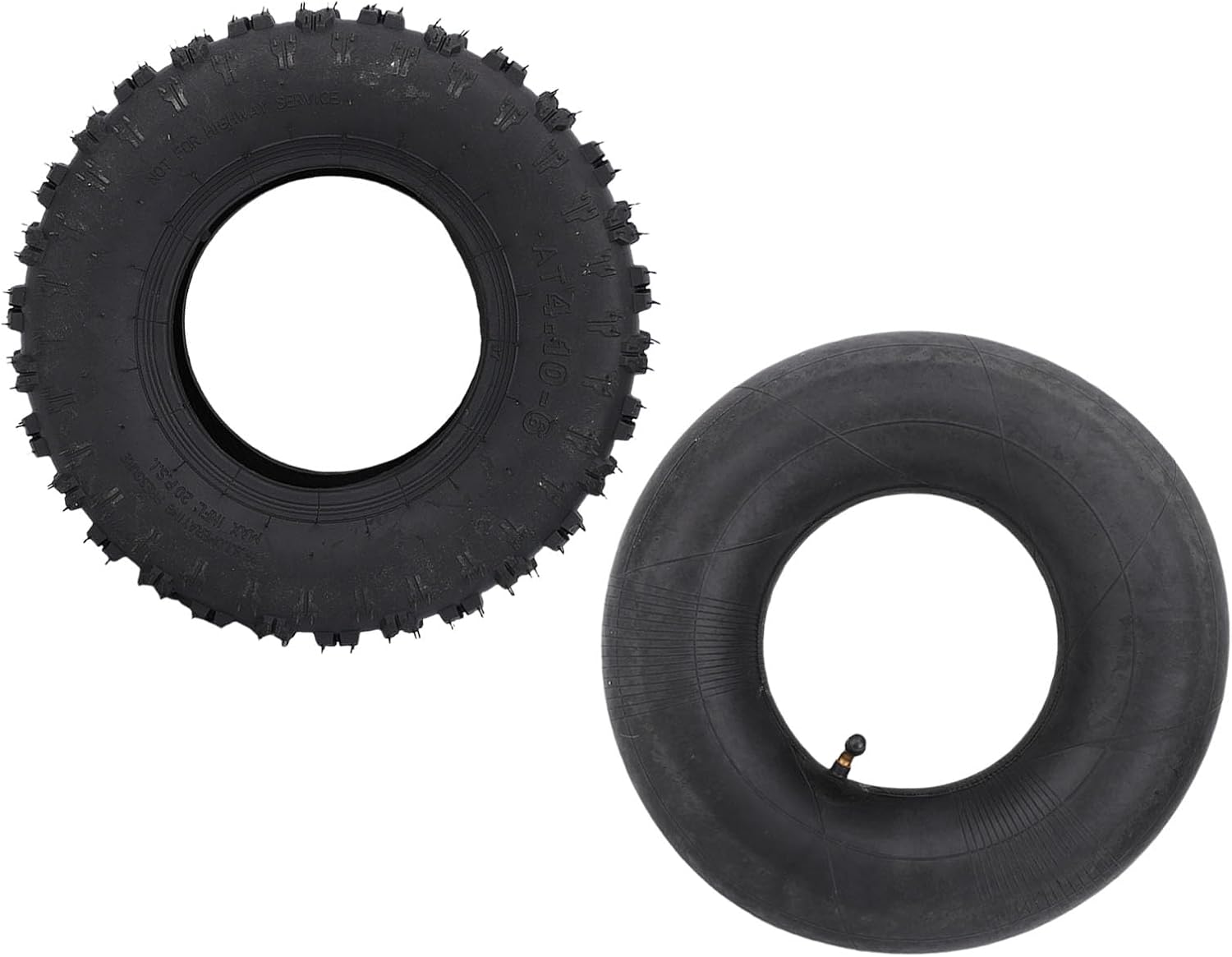 Keenso Tire, Heavy Duty 4.10-6 Tubeless Rubber Tire for Utility Carts, Enhanced Grip & Compatibility with Go Karts and ATVs