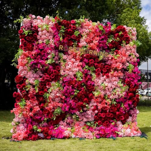 Toile de fond 3D mur de roses en tissu fête et hôtel
