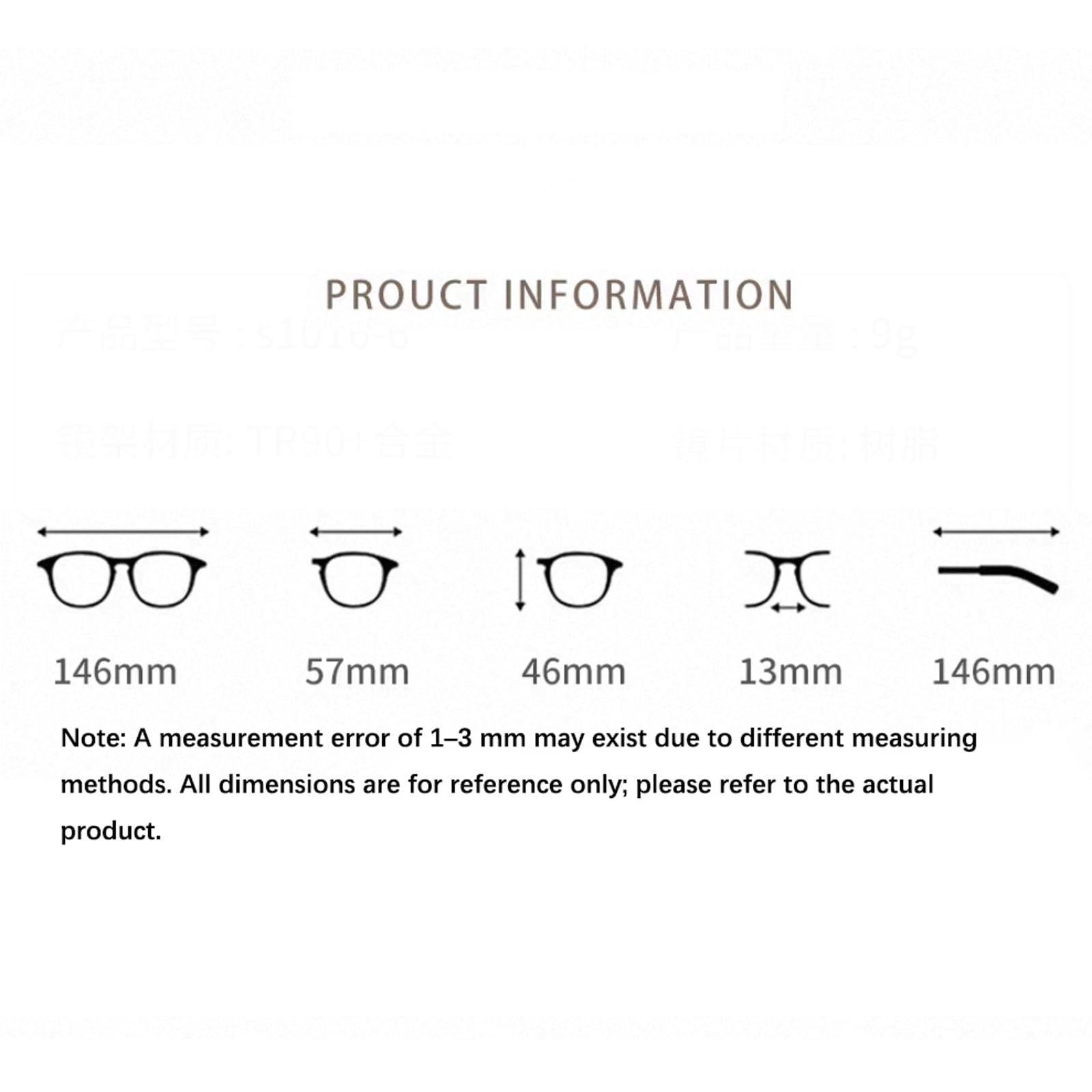 Monturas de Gafas Grandes a la Moda con Almohadillas for la Nariz, Gafas for Ordenador TR90, Gafas sin Receta, Lentes de PC Muy Transparentes(Matte Black)