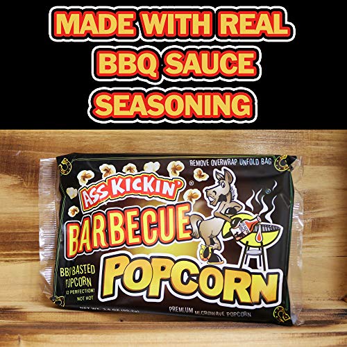 Ass Kickin' Bbq Microwave Popcorn Bags - 12 Pack - Ultimate Barbecue Gourmet Popcorn Gift - Makes A Great Movie Theater Popcorn Or Snack Food For Movie Night #TOP2