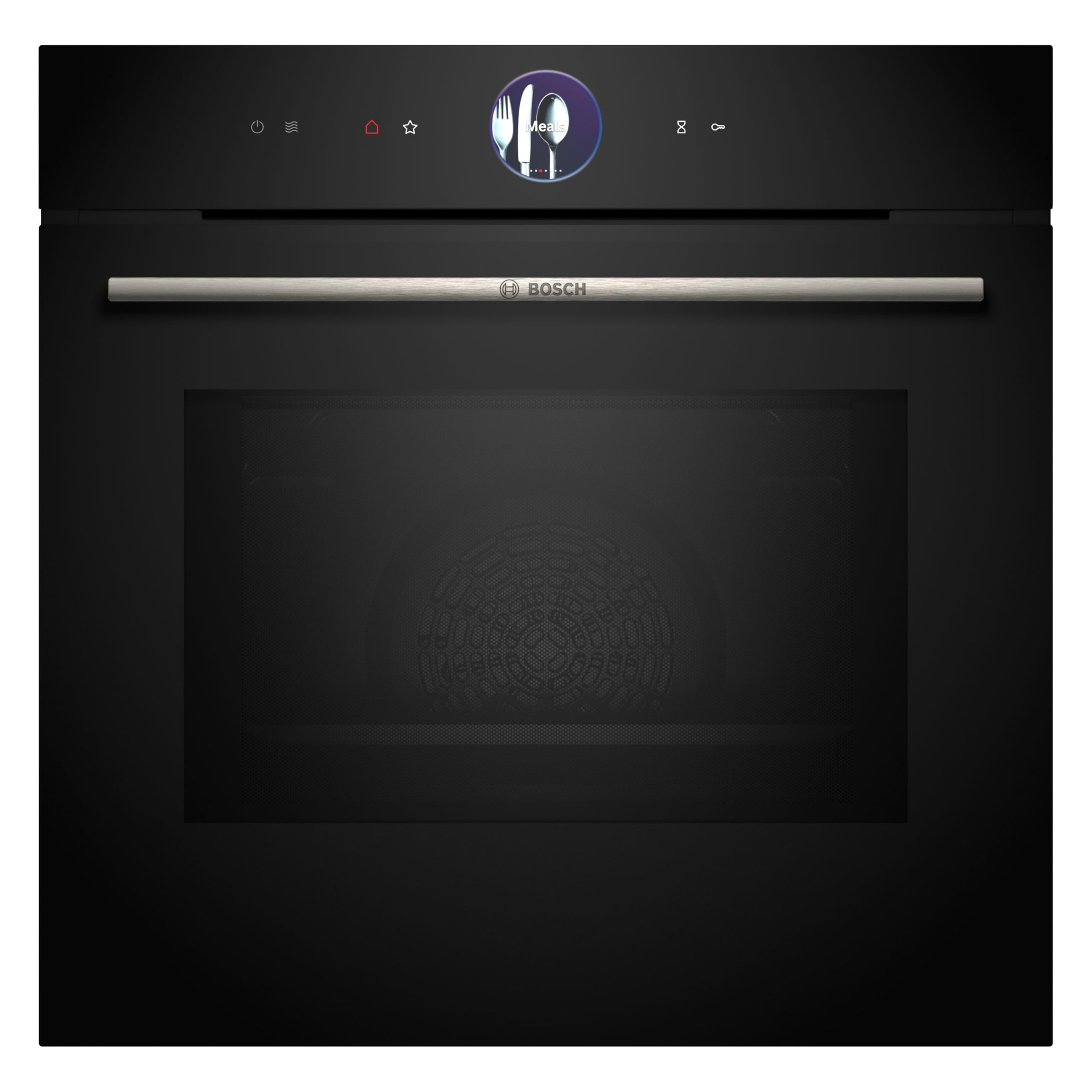 Bosch HMG776NB1, Serie 8 smarter Einbau-Backofen mit Mikrowellenfunktion, 60 x 60 cm, Schwarz, Made in Germany, Pyrolyse, Air Fry, Digitaler Bedienring Touchdisplay, Automatikprogramme auf Knopfdruck