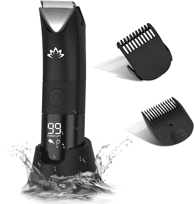 Aparador corporal RESUXI 8118 com lâmina de cerâmica, 3 níveis de corte, luz LED, visor digital, IPX7 e trava para viagem