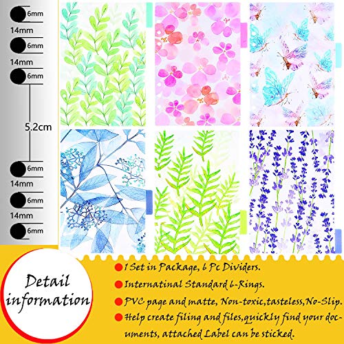 Intercalaires fleuris pour planner de bureau et carnets de notes à 6 trous