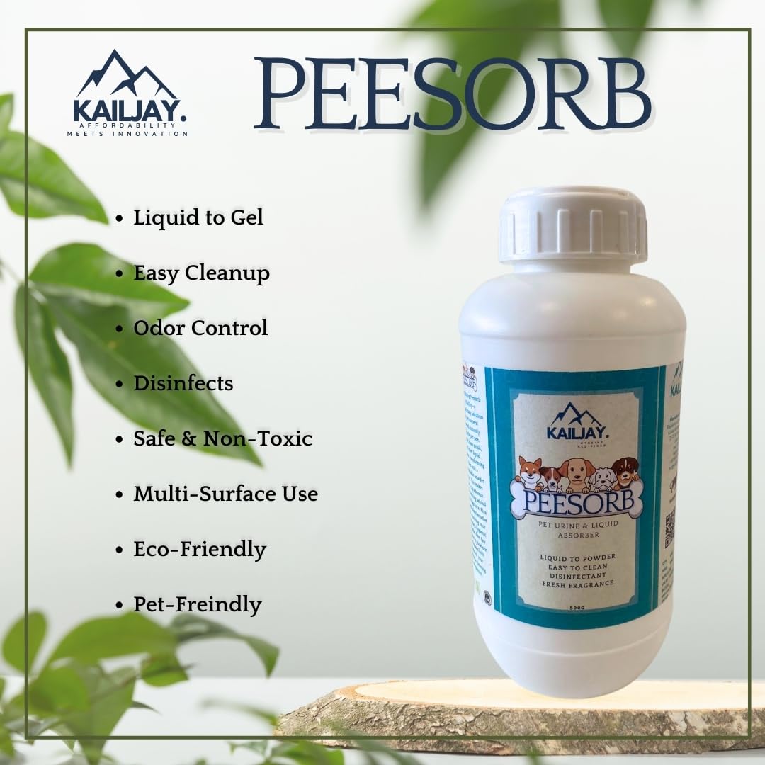 Kailjay peeSORB Pet Urine and Liquid Absorber & Dog deodorizer, for Dogs/Cat urine, vomit, poop Liquid to Powder, Easy to Clean, Disinfectant, Fresh Fragrance, Easy to Use (900G) 4