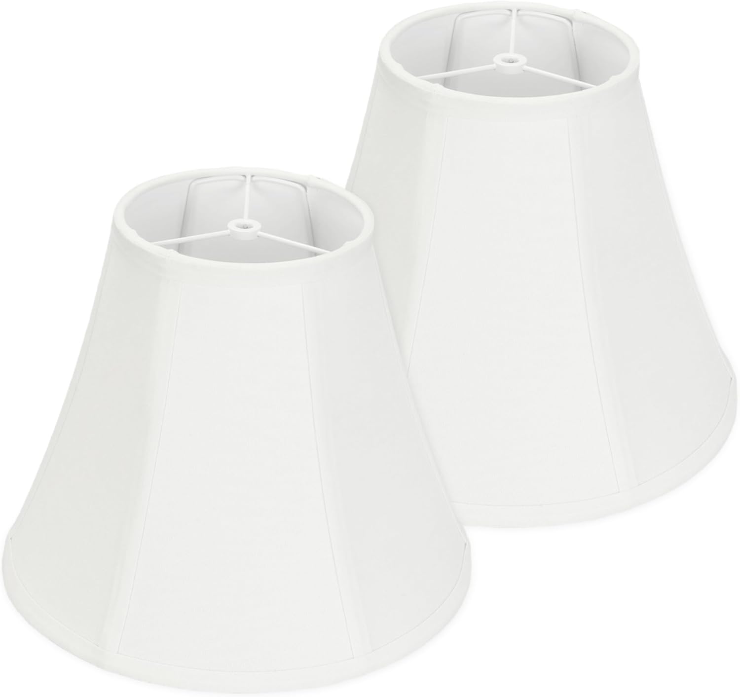 White Bell Lamp Shades Set of 2, 6.7" x 13" x 10.6" Fabric Replacement Lampshades for Table Lamps, Spider Fitter Lamp Shades for Home Decoration in Living Room, Bedroom, Easy Assembly Required