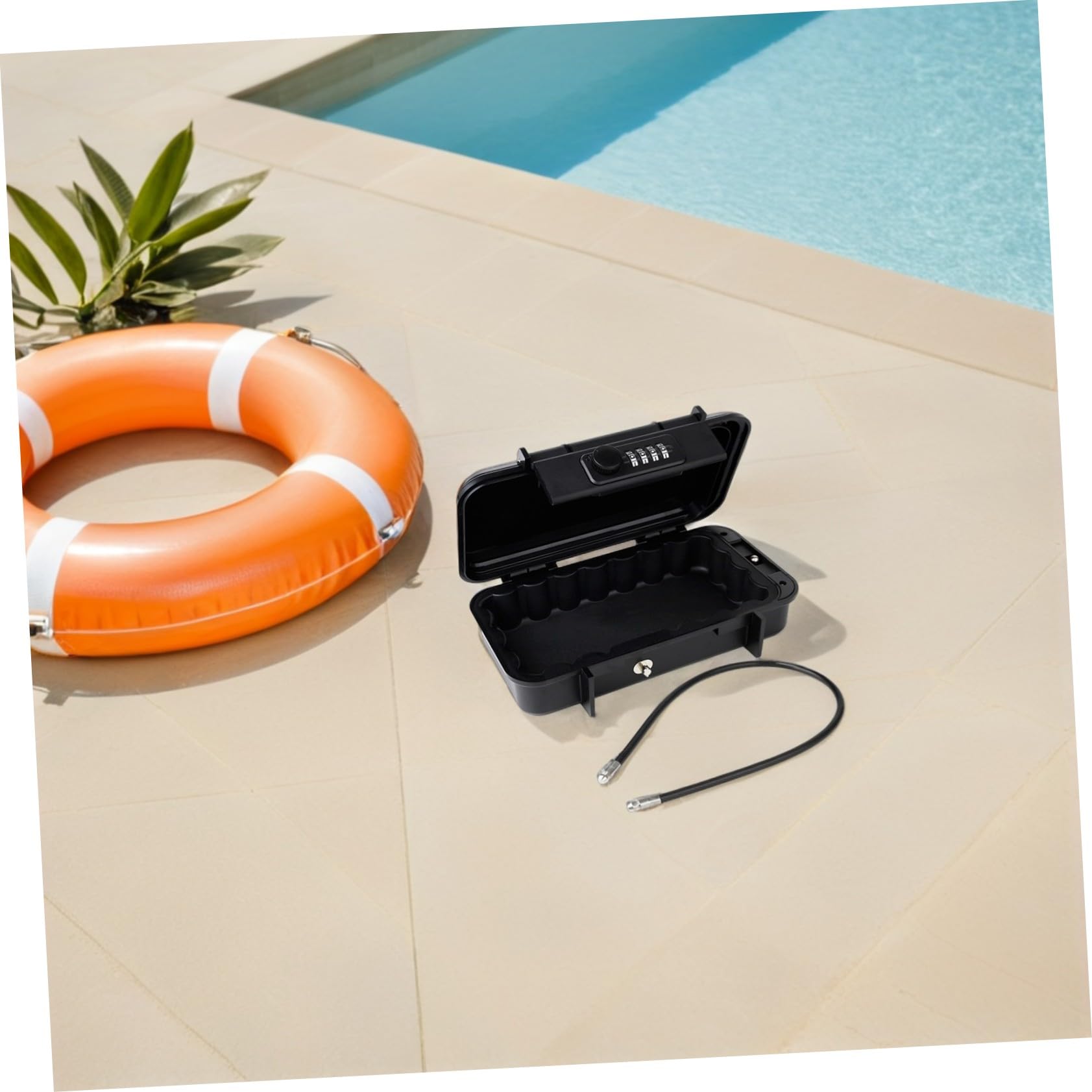 OSALADI Cassetta di Sicurezza Portatile Combinazione Realizzata in Robusto Materiale Abs e Resistente alle Cadute per Viaggi Palestra Hotel e Dormitori Cavo in Acciaio Staccabile