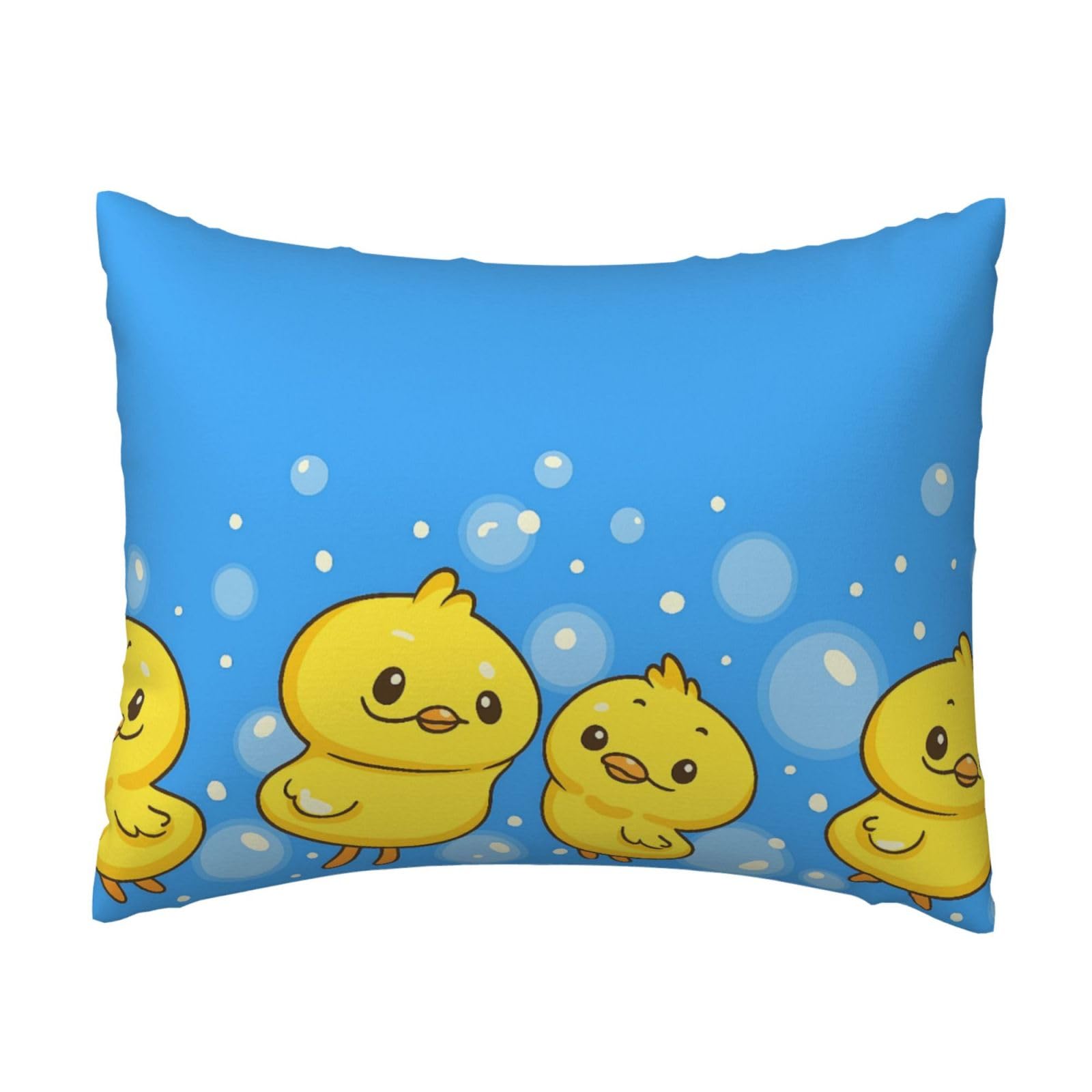 Cartoon Duck and Bubble Pillowcase Soft Plush with Zipper Decorative Pillowcovers 16x20 in