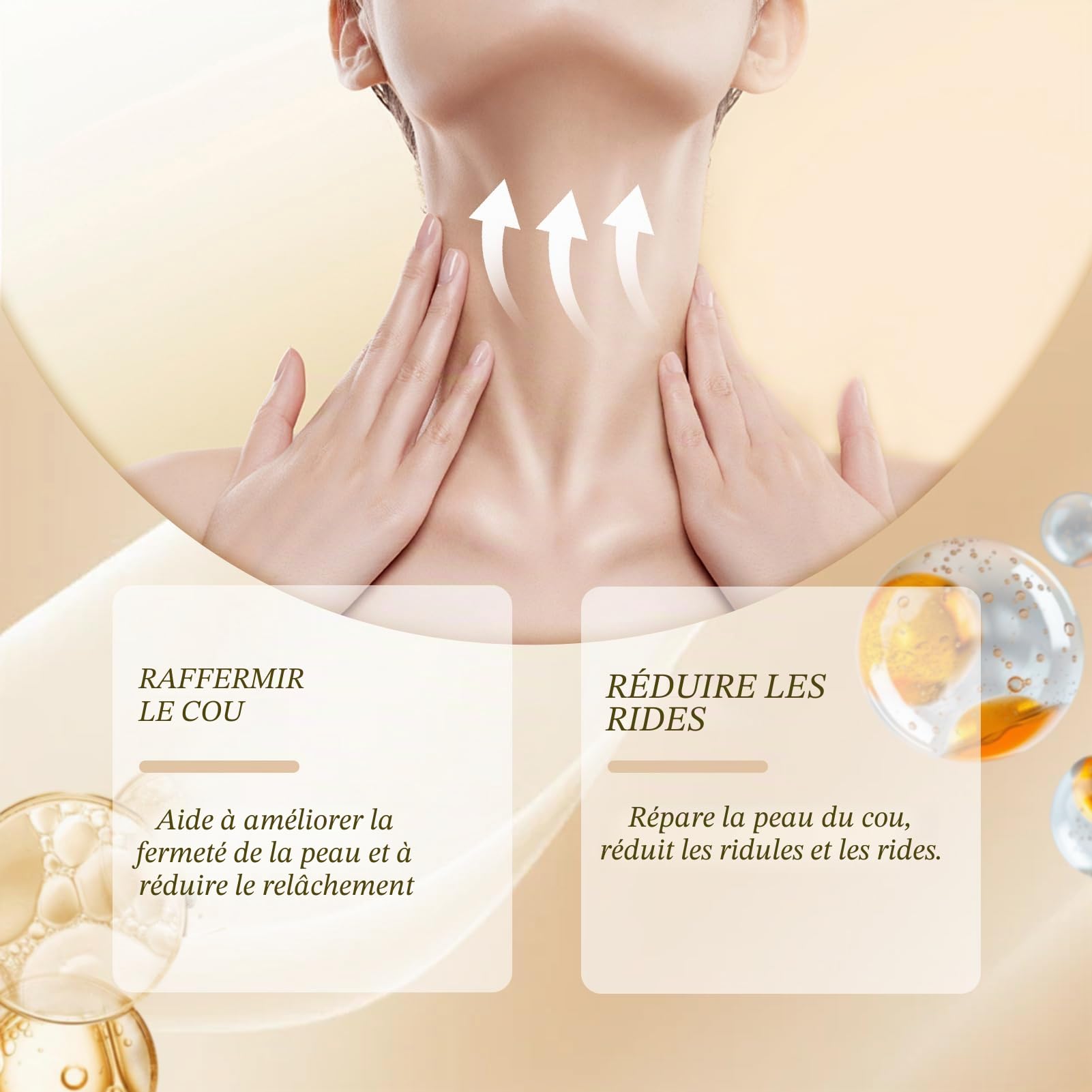 AH-8 Crème Raffermissante pour le cou, 120g, Pour Les Peaux Ridées | Ah8 Firming Neck Cream Avec Rouleau Massage À Double, Hydratant, Réduire Les Rides, Les Ridules et le Double Menton