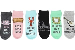Friends Merch 6 Pack Cozy Ankle Socks - Show Your Love for Iconic Sitcom