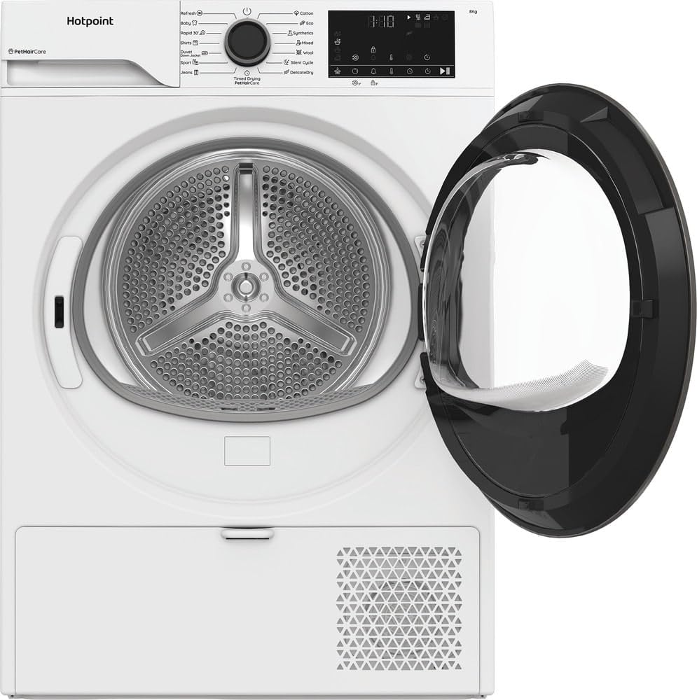 Hotpoint CHD84MWBSEE Sèche-linge Pompe à Chaleur 8 kg Silencieux 64 dB Blanc