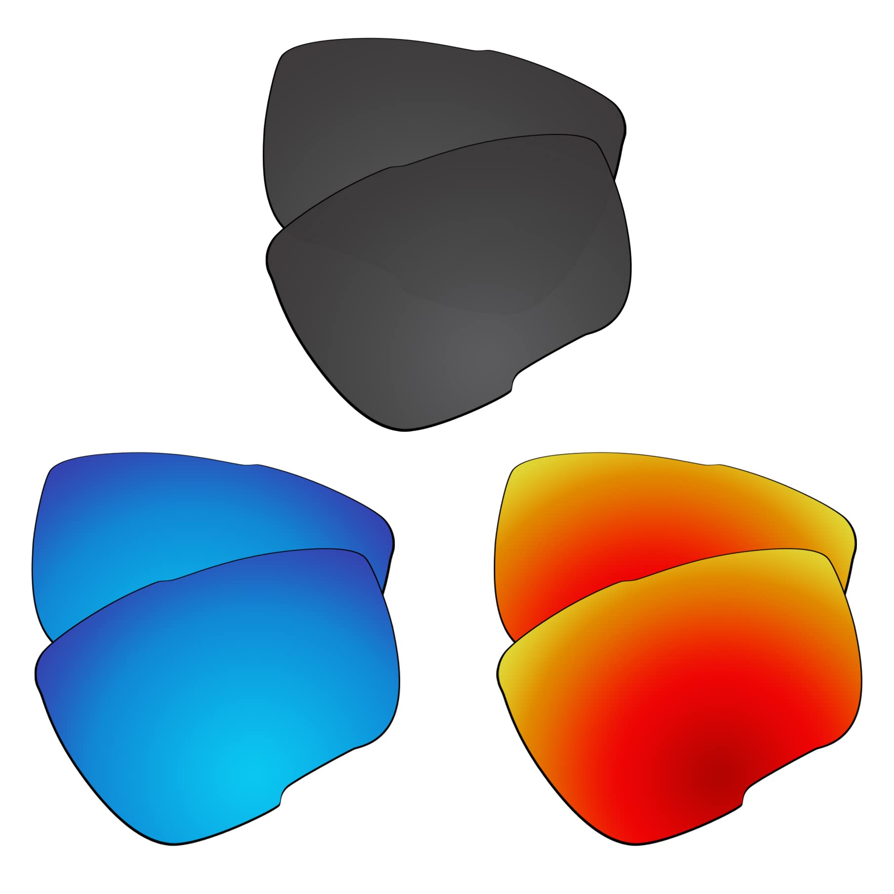 EZReplace Lentes de repuesto compatibles con lentes de sol Rudy Project Sintryx (lentes polarizadas) – Se adapta a marcos Rudy Project Sintryx (negro carbón + azul hielo + rojo fuego), Carbon Black +