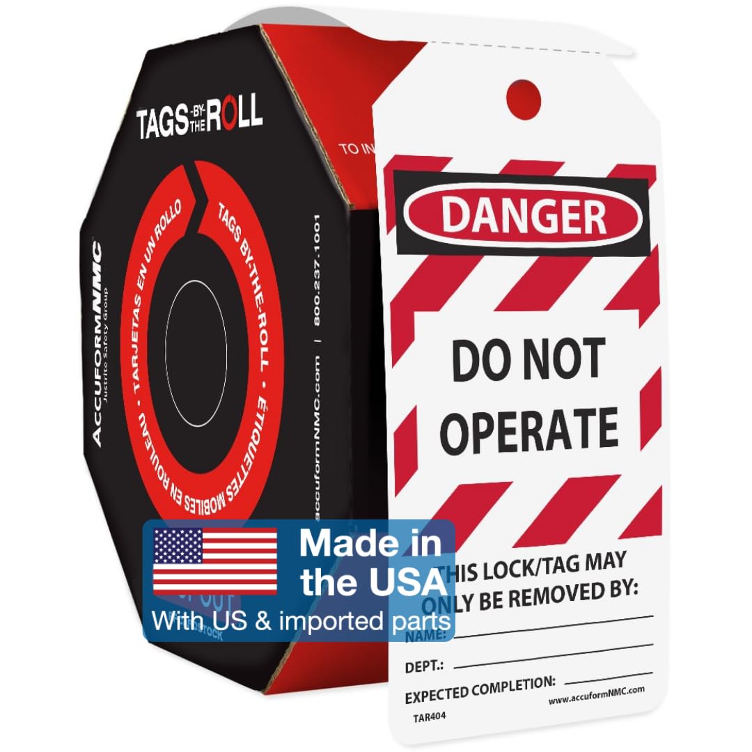 AccuformNMC 100 Lockout Tags by-The-Roll, Danger Do Not