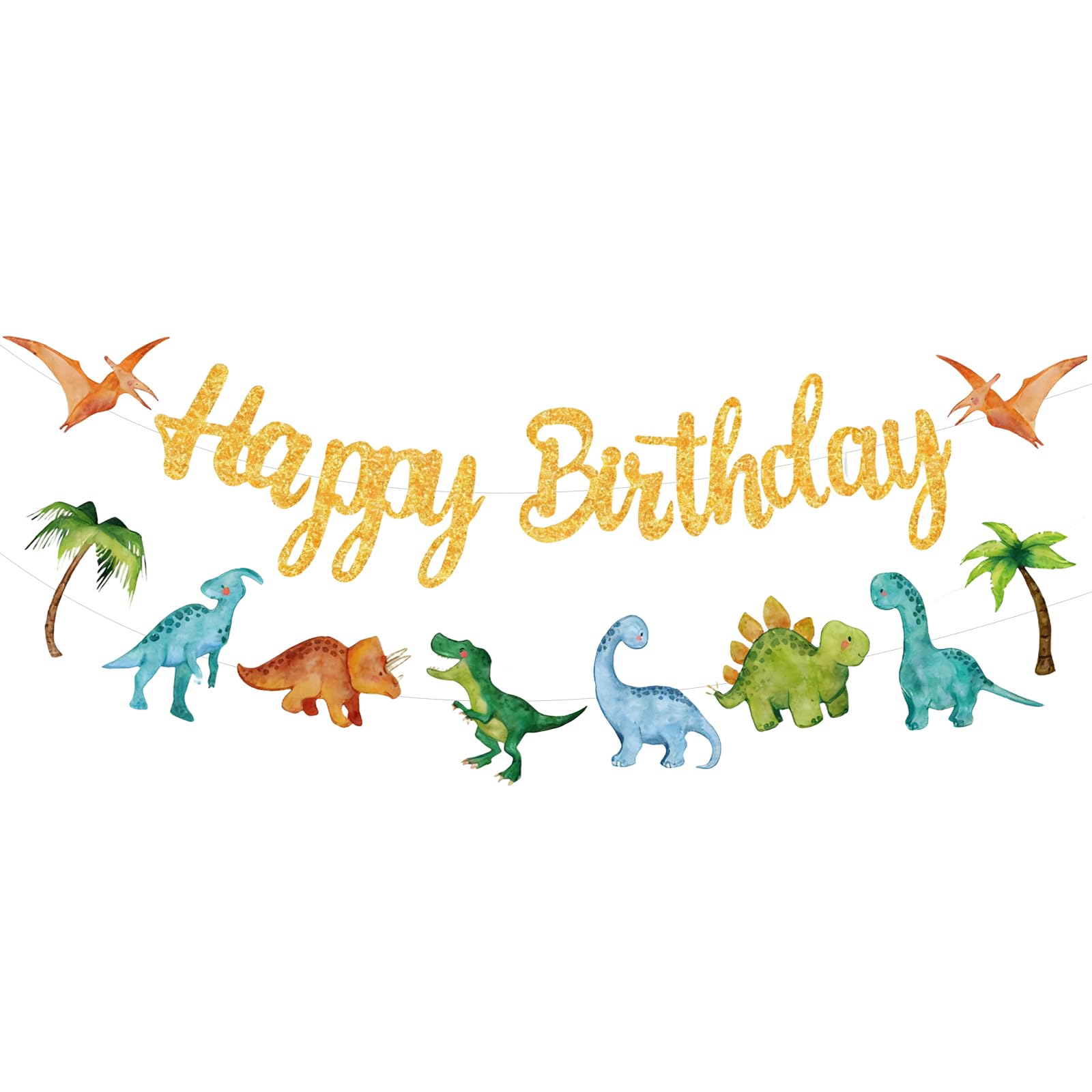 2 Pcs Dinosaur Party Decorations,Dinosaur Banner, Unforgettable Animal Birthday And Happy Birthday Banner, Festival Party Decor, School Zoo Window Garden Fence Wall,Parents Planners(Green)