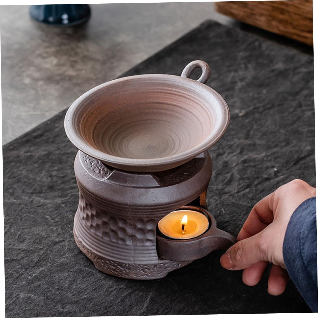 1set Tea Brazier Ceramic Teapot Stand Tea Pot Warmer Stove Teapot Tray Candle Heating Base Adult