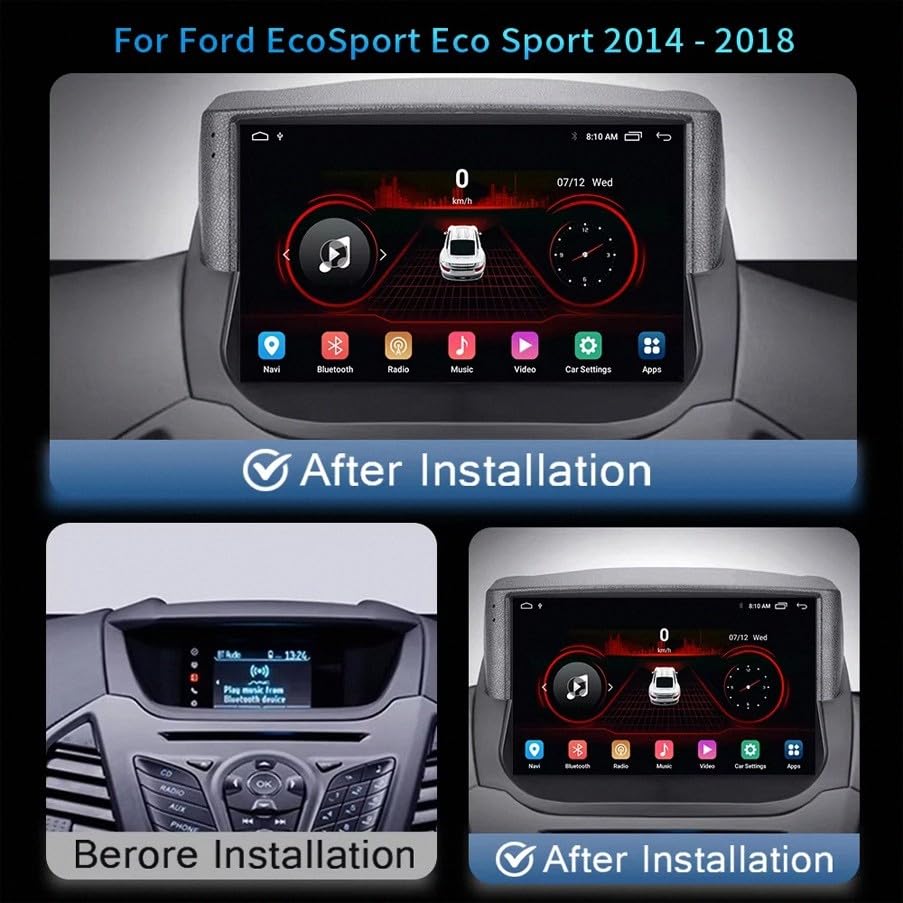 Autoradio Pantalla Táctil Ford Ecosport 2014 2015 2016 2017 2018 GPS Android 2