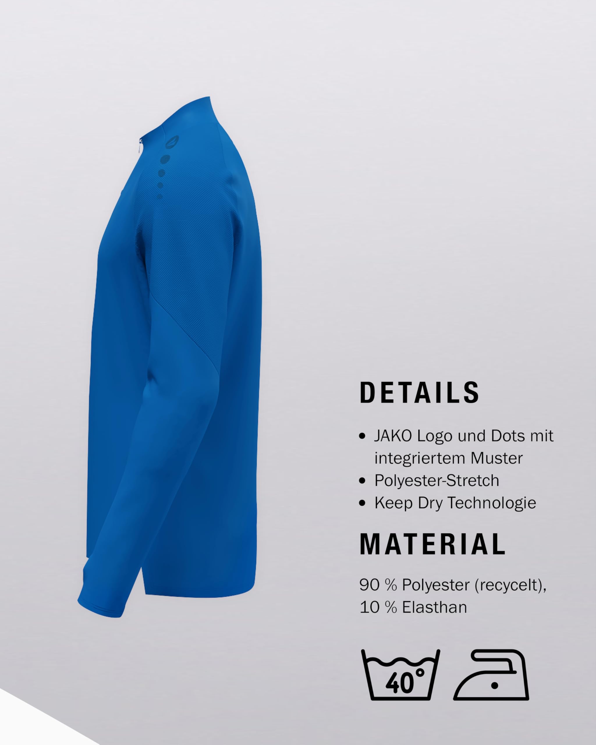 JAKO ZipTop Light Flow Sweatshirt Herren