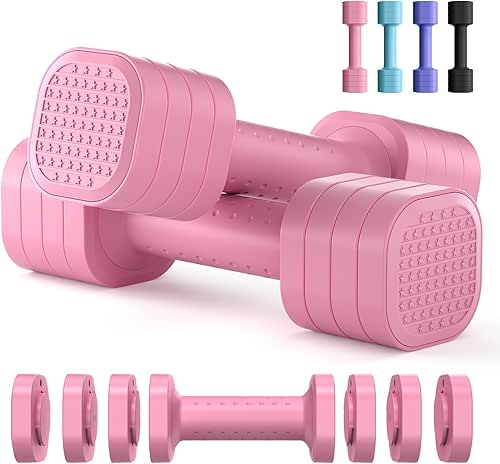 Zempox Adjustable Dumbbell Set of 2, 4 in 1 Free