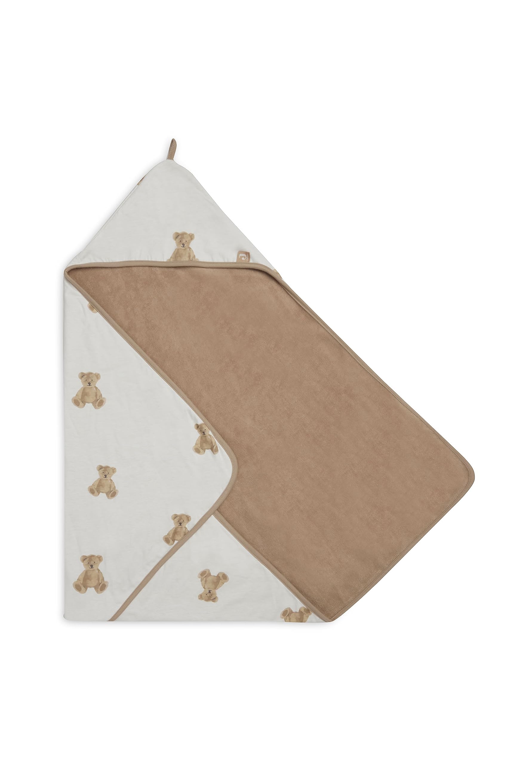 Jollein 534-836-66095 Serviette à Capuche Motif Ours en Peluche Eponge Blanc 75 x 75 cm