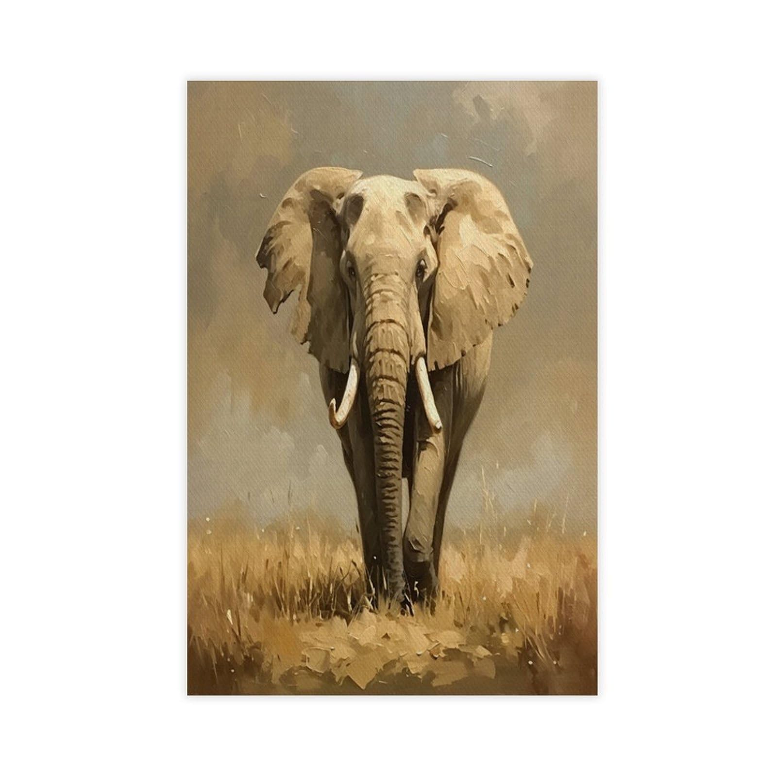 Bareronor Elephant Art Poster Canvas Poster Bedroom Decor Landscape Office Room Decor Gift 12" L X 18" W