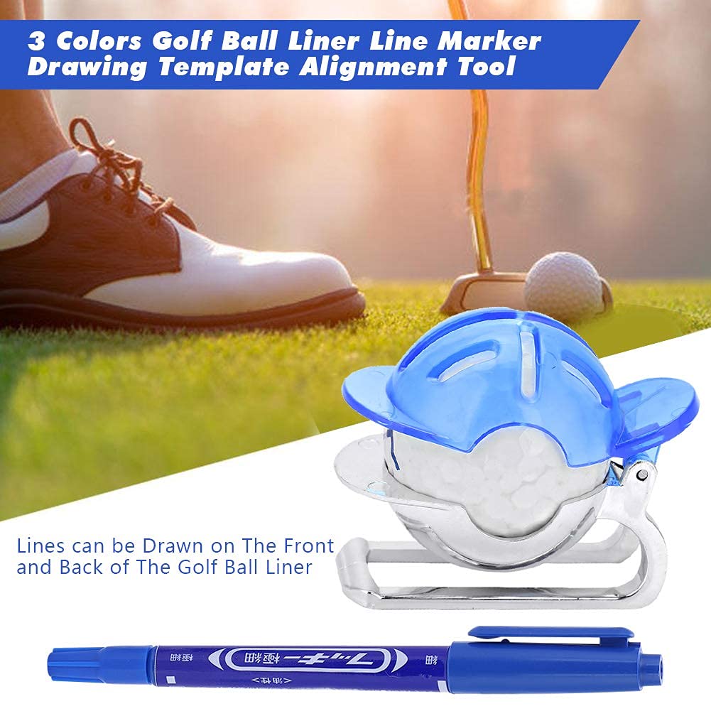 Keenso marker do piłki golfowej, 3 kolory, marker liniowy do linii piłki golfowej, narzędzie do wyrównywania z długopisem i akcesoriami