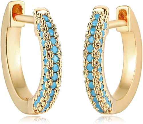 MYEARS Aretes Huggie para mujer, chapados en oro de 14 quilates, pequeños, hipoalergénicos, joyería diaria