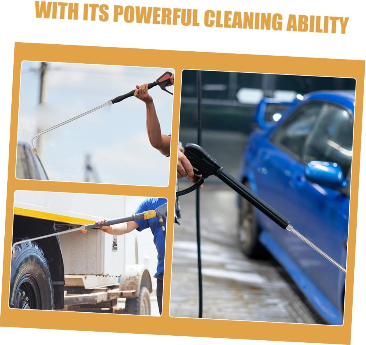 VANZACK 3Pcs Pressure Washer Extension Wand with Angled Nozzle for Gutter Cleaning and Hard to Reach Areas Durable and Easy Attachment
