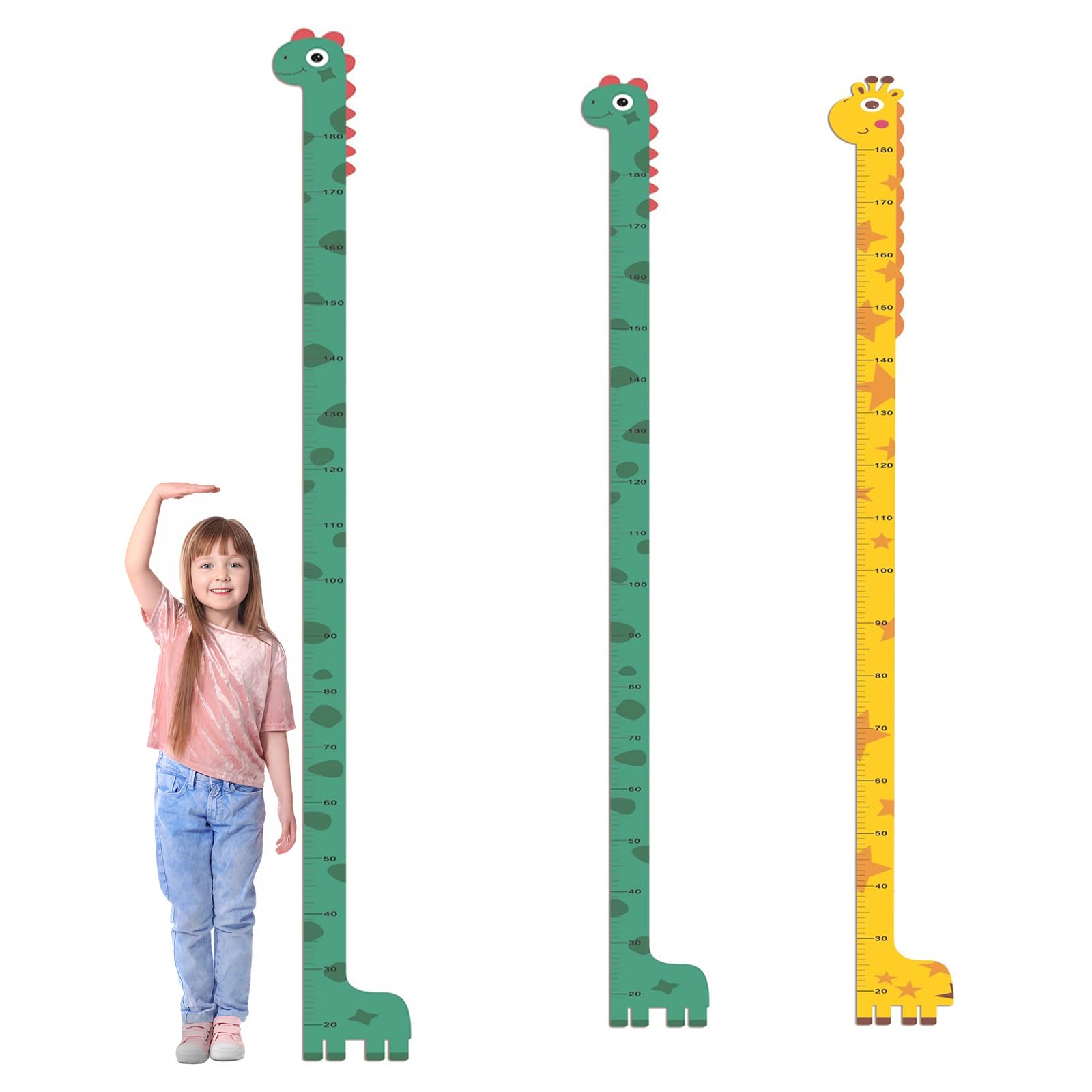 2 Piezas Medidor Altura Niños Pared,20-180 cm Pegatina de Pared para Medir Niño,Medidor de Altura Bebe Autoadhesivo,Tabla de Crecimiento Infantil para Habitaciones Infantiles,Dormitorios,Guarderías