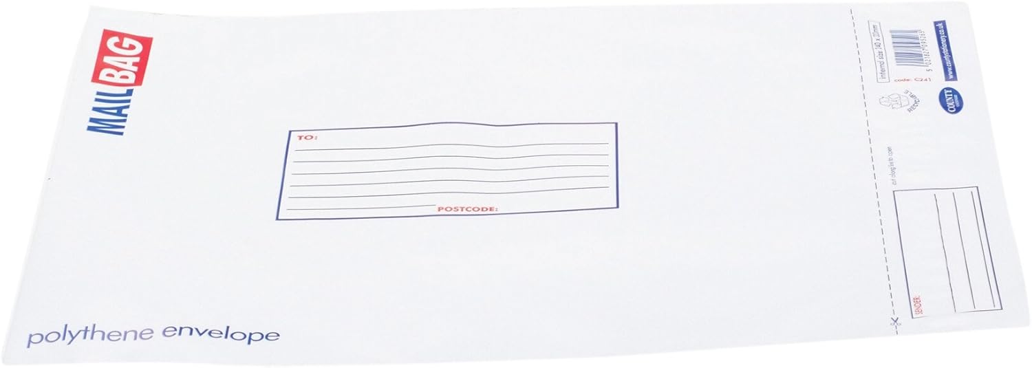 County Stationery Poly Envelope Mail Bags - Medium 24 X 32cm : Office Products