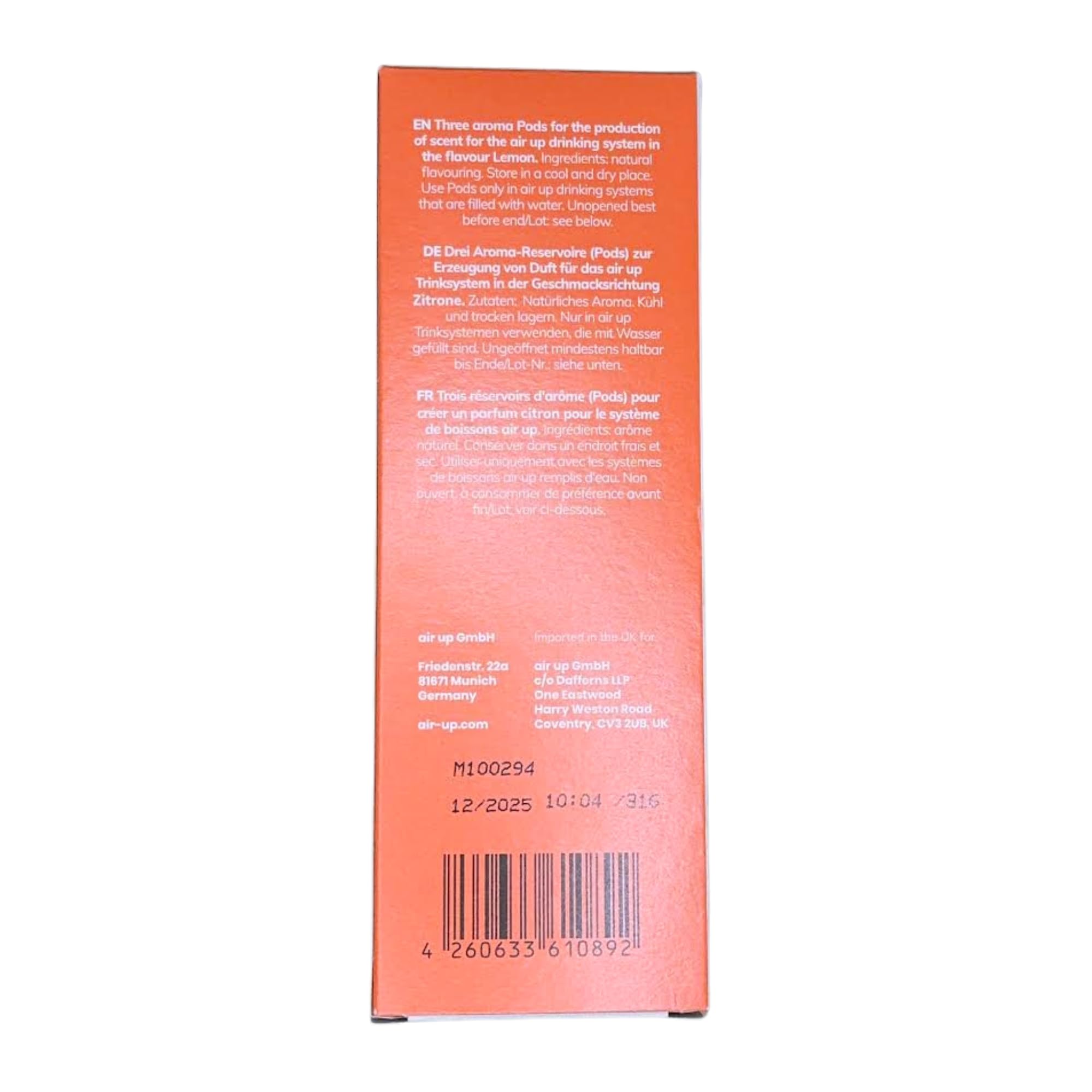 Fragancias originales para botella Air Up con refrescante sabor a limón – 0 azúcar, 0 calorías solo aroma natural – 3 x Air Up Pods para 15 L de agua con sabor sólo por aroma