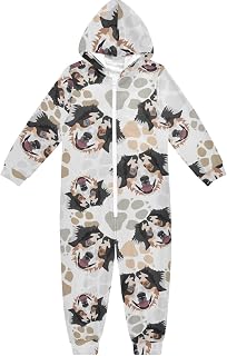 Bigfoot Sasquatch Unisex Onesie Pajamas One-Piece Costume Hooded Sleepwear Jumpsuit 4-14Y