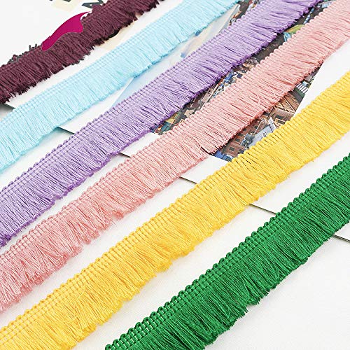 Yalulu 25 Meter X 1 Inch Wide Fringe Tassel Trim Fabric Ribbon Diy Sewing Accessory Lace For Curtain Clothes Home Decoration (Navy Blue) #TOP1