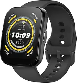 Amazfit Bip 5 Smart Watch 46mm, GPS, Alexa Built-in, Bluetooth Calling, 10-Day Battery (Black)
