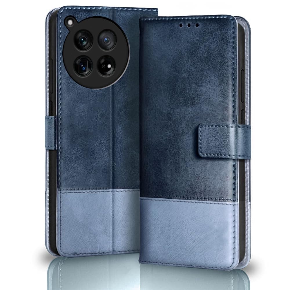 TheGiftKart Flip Back Cover Case for OnePlus 12 5G | Dual-Color Leather Finish | Inbuilt Stand & Pockets | Wallet Style Flip Back Case Cover for OnePlus 12 5G (Faux Leather, Blue & Sky) (B0CRLCZ2V4) Amazon Price History, Amazon Price Tracker
