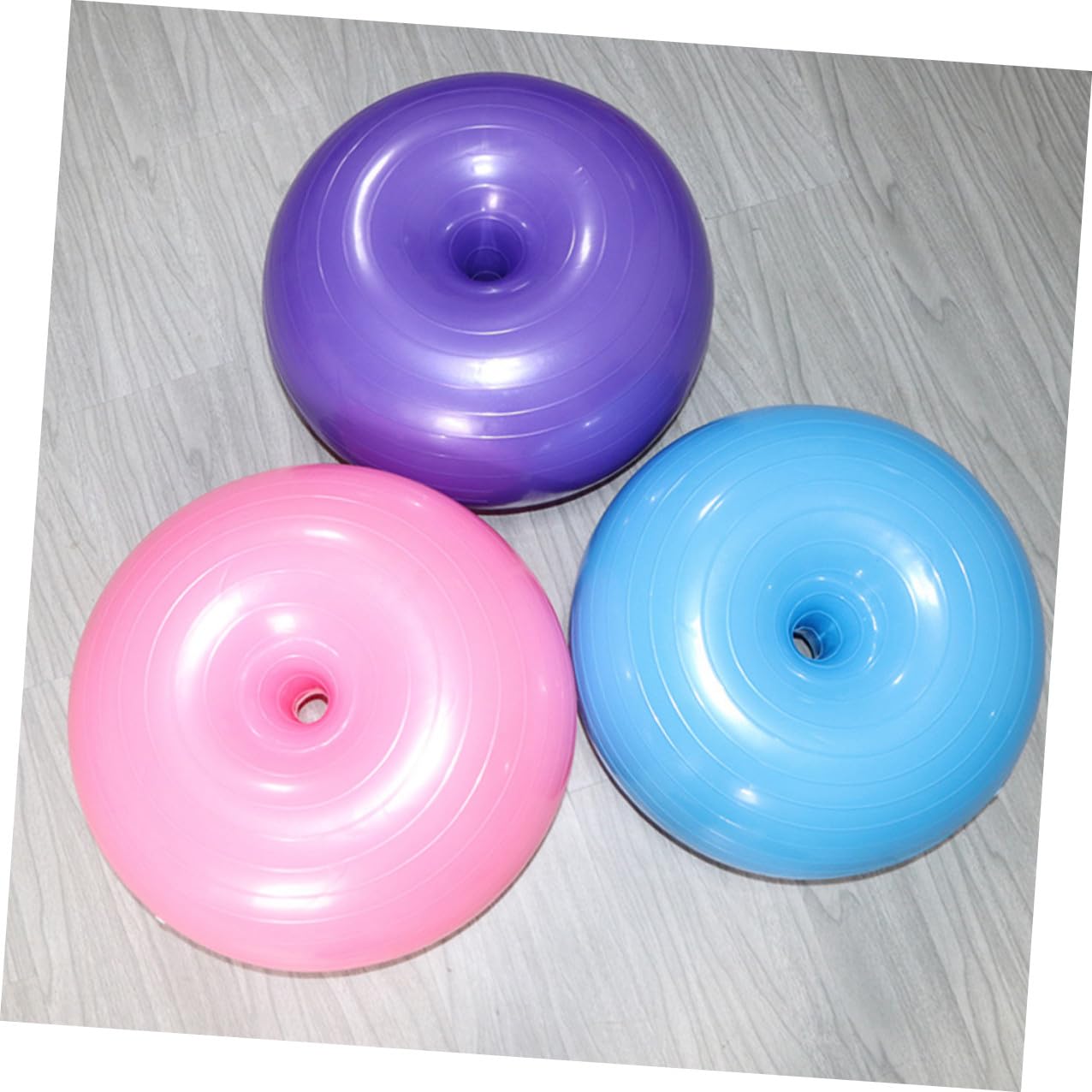 Alipis Blauer Donut Gymnastikball aus PVC mit Luftpumpe für Zuhause