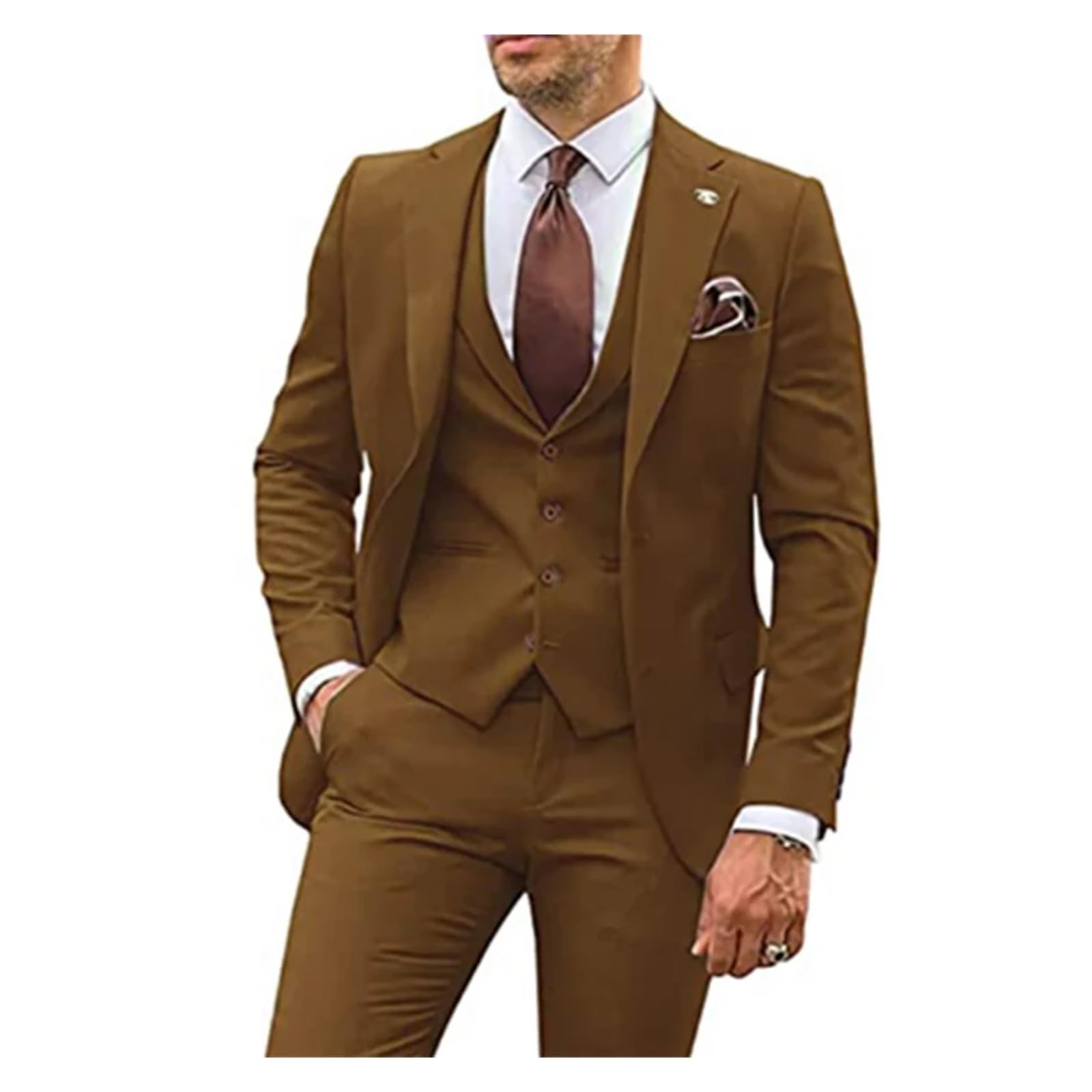 Trajes de Hombre Trajes de 3 Piezas for Hombre, Esmoquin Entallado for Novio, Trajes de Boda for Hombre, Traje de Fiesta Formal for Padrinos de Boda, Hombre, L (EU 50)