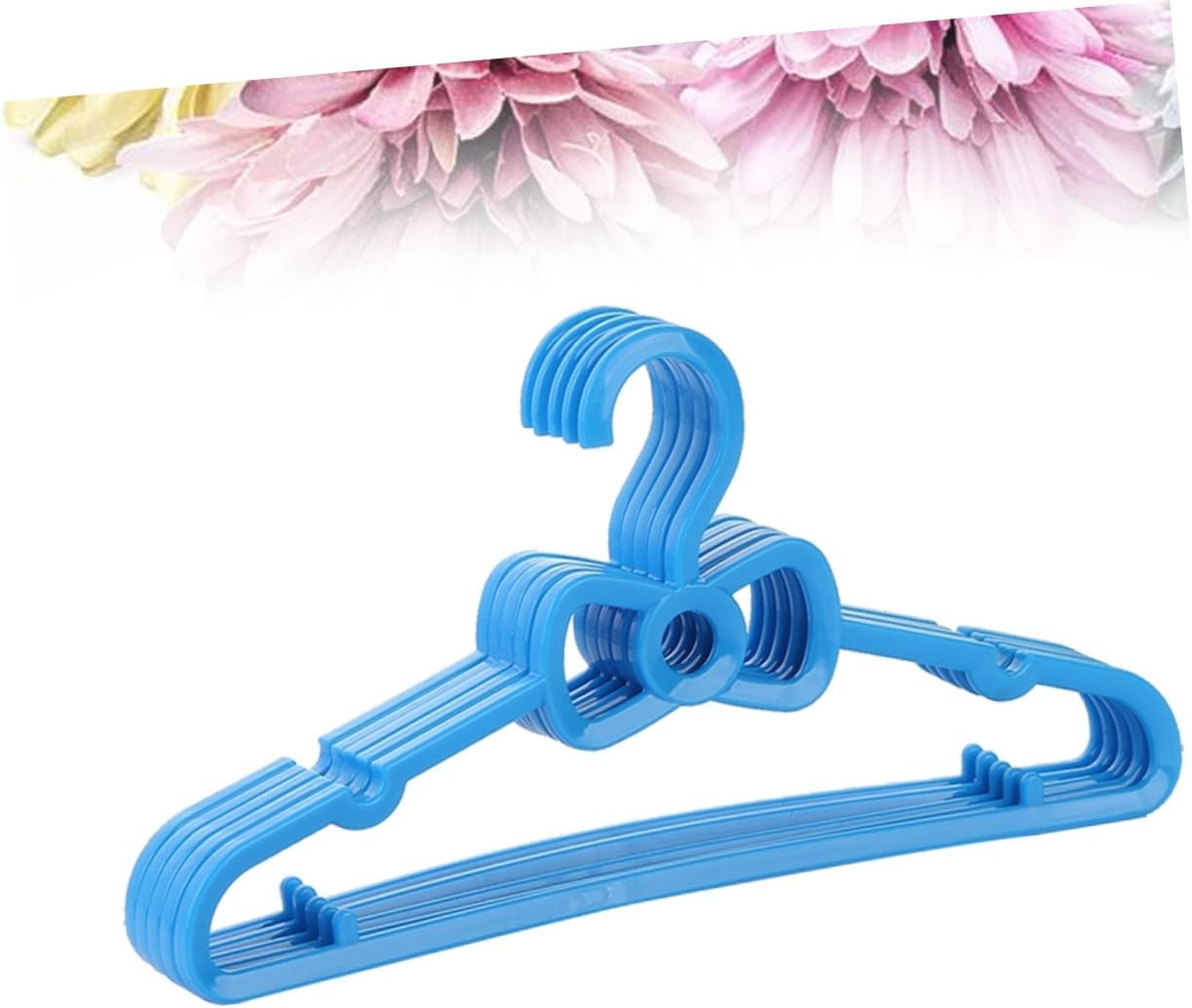 KOMBIUDA 10pc Boy Girl's Bow Hangers Solid Plastic Clothes Hangers for Boy Girl Non-Slip Design Blue for Nursery Closet Organization