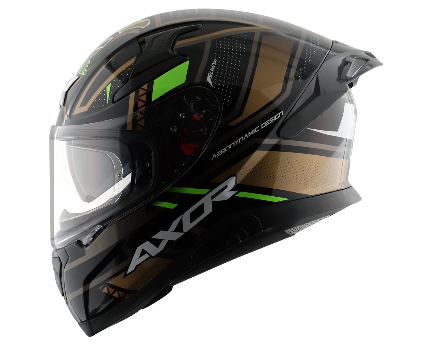 Apex Tiki ISI ECE DOT Certified Full Face Dual Visor Helmet for Men -Black Gold-XL