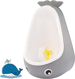 Whale Potty Training Urinal for Boys Urinal Pee Trainer，Toddler Toilet with Aiming Target - Gray