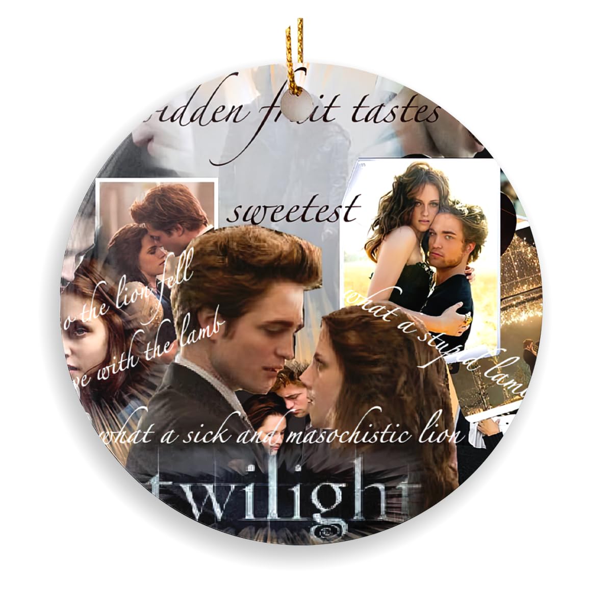 Christmas Tree Ornaments Circle Twilight Family Acrylic Birthday Saga Gift for Friends Decor X-mas Holiday New Year